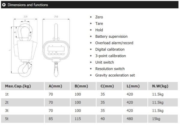 SENS T+ series - HS-T-5000 - 5 ton - 1-2kg - Image 3
